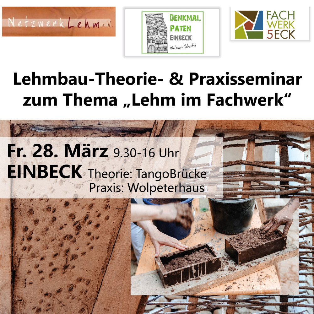 Theorie- und Praxisseminar „Lehm im Fachwerk“ in Einbeck