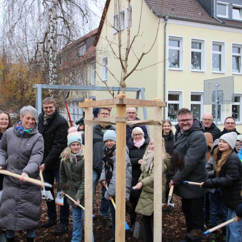 Pflanzung eines Feldahorns beim Abschluss in Duderstadt